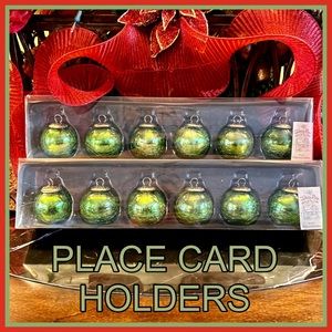 NWT ~ 12 CHRISTMAS PLACE CARD HOLDERS ~ SHINY BULBS